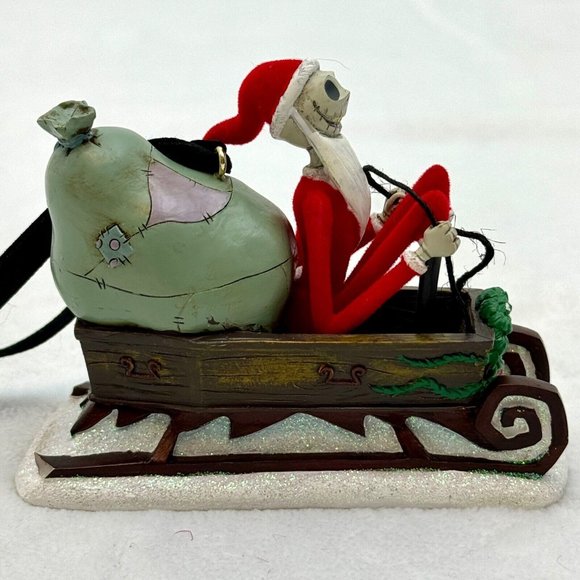 Disney Nightmare Before Christmas Jack Skellington in Sleigh 4" Ceramic Ornament - Picture 3 of 7